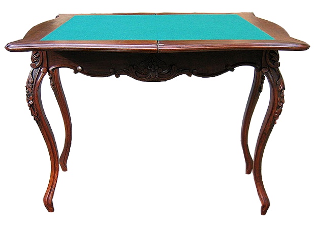 Ломберный столик в стиле барокко, складной с сукном