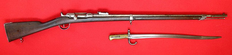 Игольчатая винтовка системы Шасспо и штык-тесак