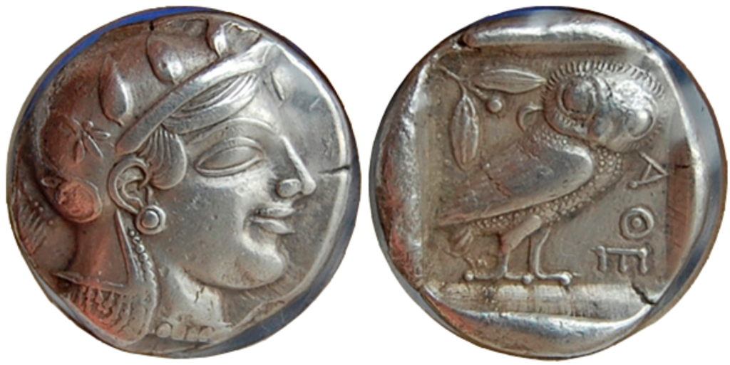 Афины, тетрадрахма 460-455 гг до н.э. Металл: серебро. Вес 17.07 г.